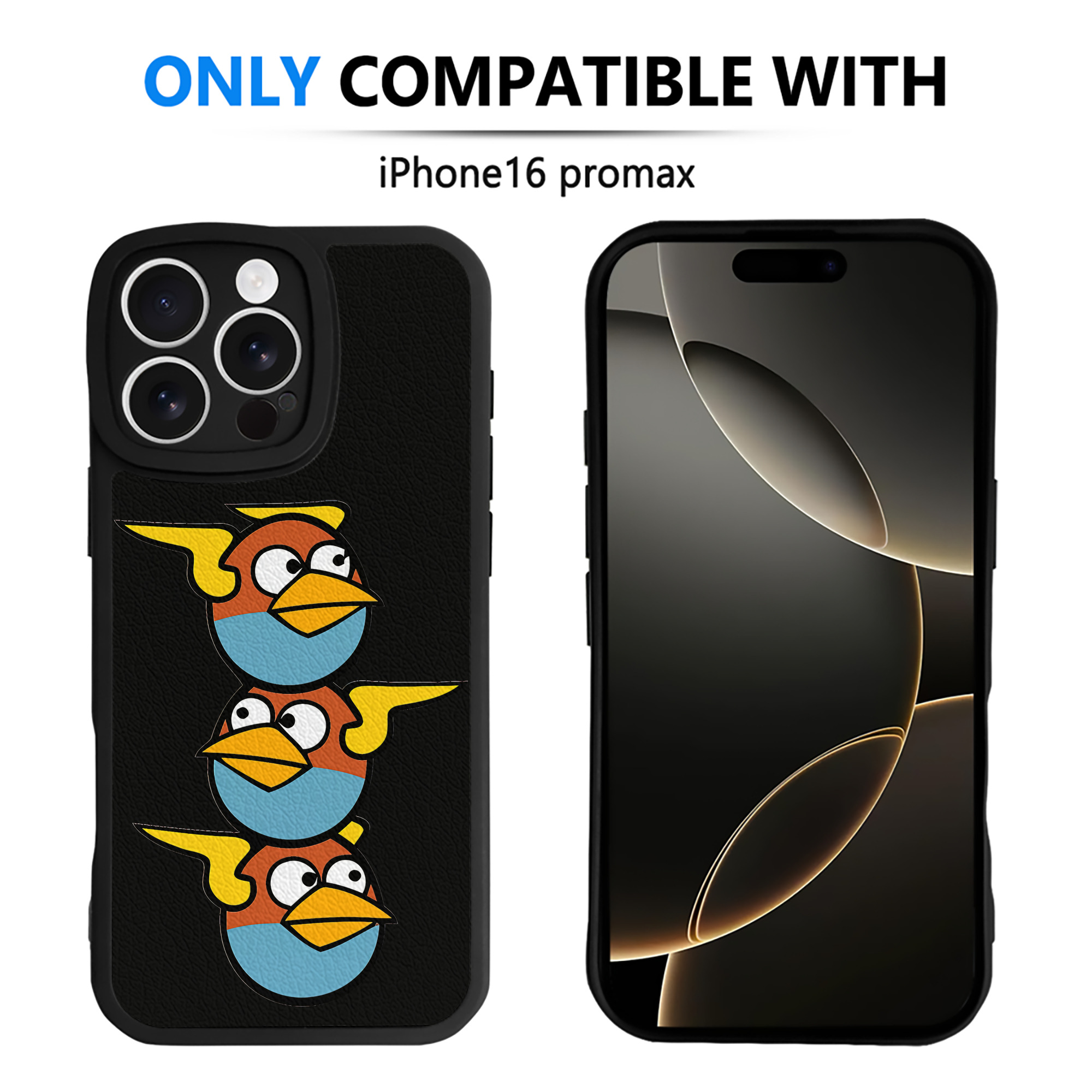 （画像用） Angry Birds アングリーバード 【iPhone 16シリーズ対応】シリコンスマホケース（レザー調） 材質：シリコン